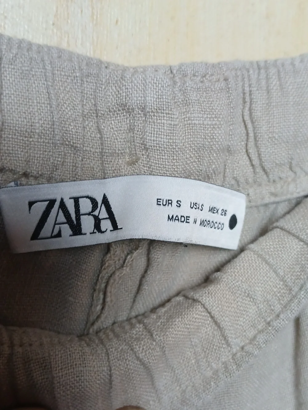 Zara Men's Linen-Blend Drawstring Pants — Beige